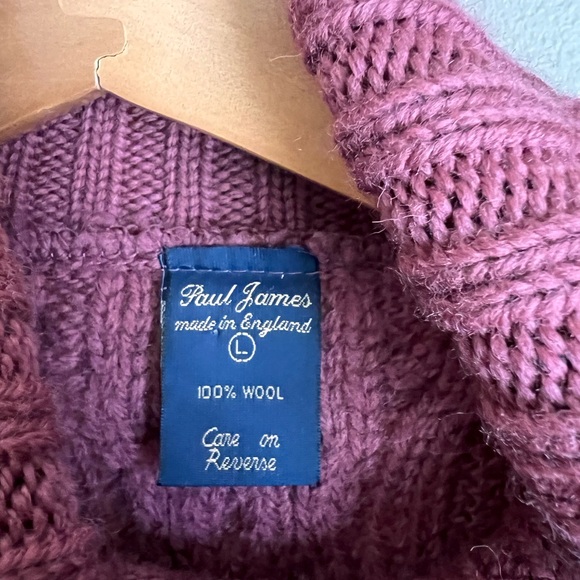 Paul James 100% Wool Made in England Turtleneck Sweater - Mauve - Picture 3 of 4